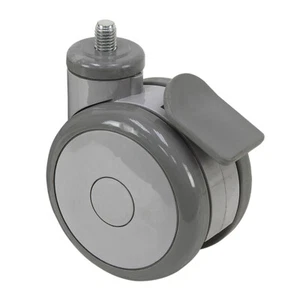 Rueda de vástago roscada giratoria de doble rueda de 4"" x 5/8"" con freno 1-4161 - Imagen 1 de 1