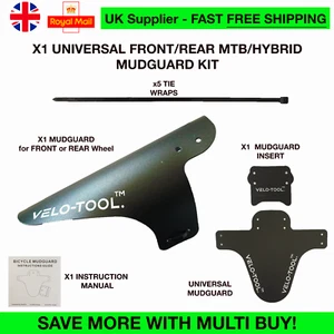 1 x SET OF  UNIVERSAL FRONT / REAR FENDER MUDGUARD-MTB/GRAVEL BIKE VELO-TOOL™ - Picture 1 of 10