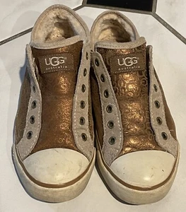 UGG Damen Wildleder Leder Lammfell Shearling Spitze weniger Turnschuhe Größe 5 EU36 - Bild 1 von 12