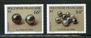 Conjunto de estampillas de perlas de Tahití de Polinesia Francesa MNH #663-664 - Imagen 1 de 1