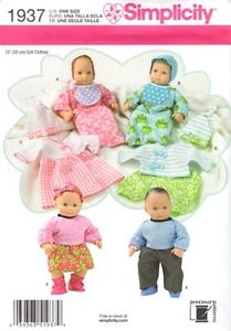 15" VESTITI BAMBOLA BAMBINO Semplicity 1952 Modello da cucito NON TAGLIATO ©2012 NUOVO - Foto 1 di 2