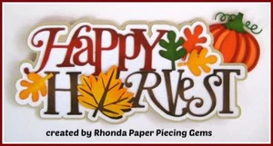 FALL HAPPY HARVEST ragazzo ragazza titolo carta pezzo prefabbricato pagina album di Rhonda - Foto 1 di 1