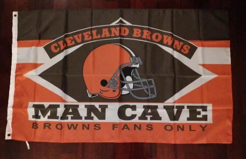 Cleveland Browns Man Cave 3x5 Flag. US seller. Free shipping within the US Cover