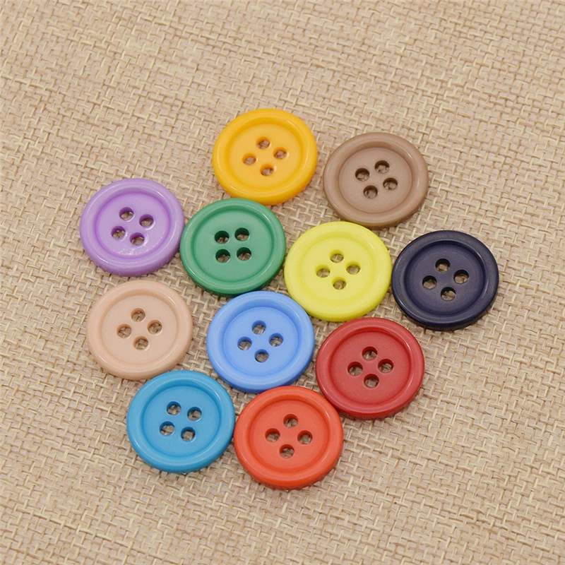 Multicolor Round 4-Holes Button Resin Making Sewing DIY Scrapbooking Accessories - Image 1 of 3