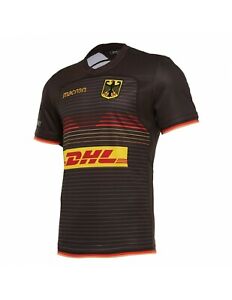 1672/5 MACRON Alemania Camiseta Rugby DVR M17 Home Shirt Blk Ss Sr