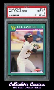 1991 Score #194 Willie Randolph PSA 10 (GEM MINT) POP 3 - Picture 1 of 2