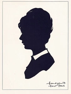 Original Scherenschnitt Damenportrait 2 - Handschnitt Horst Paul 50/60er Jahre - Bild 1 von 2