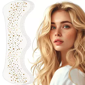 Glitter Freckles Face Tattoo - Sparkle Makeup Patches, Gold Face Glitter Speckle - Picture 1 of 12