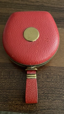 Vtg Semca Germany Wind Up Travel Alarm Clock In Red Suitcase  Case Novelty Runs Cover