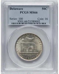 1936 50c Delaware Tercentenary Commemorative Half Dollar PCGS MS66! - Picture 1 of 2