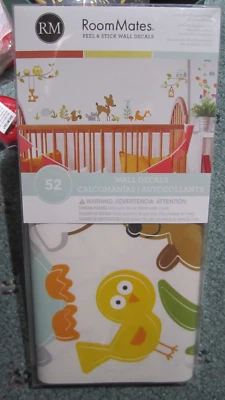 WOODLAND ANIMALS Scroll Branch wall stickers 52 decals fox owls squirrels birds - Image 1 of 2