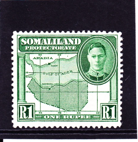 Somaliland Protectorate 1938 KGVI 1 Rupee value Green SG101 unused Cover
