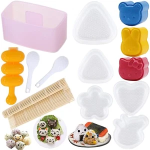 Onigiri Mold Set 13pcs - Spam Musubi Maker Press Rice Ball Mold Sushi Rolling... - Picture 1 of 7