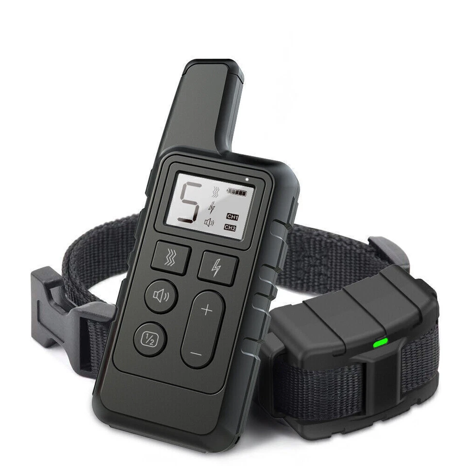 Dog Shock Training Collar Rechargeable Remote Control Waterproof Ip67 875 Yards
