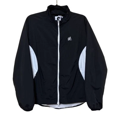 FootJoy Zip Windbreaker Women’s L Black White Loudon Golf Country Club Jacket - Image 1 of 4