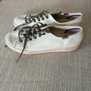 Sneakers Keds donna Elizabeth e James in tela con lacci leopardati - taglia 8,5 - Foto 1 di 8
