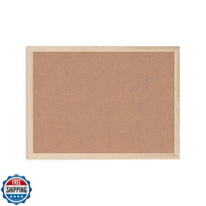 U Brands Cork Bulletin Board, 18" x 24" Inches, Light Birch Wood Frame (265U0 - Picture 1 of 5