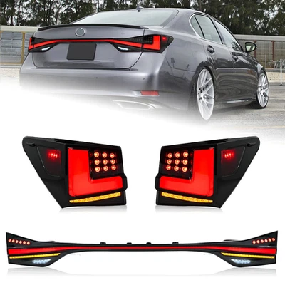 LED Tail Lights for Lexus GS350 GS200t GSF 2012-2020 Black Rear Lamps Assembly Foto 1 de 4