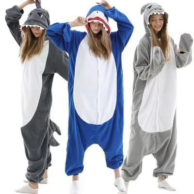 Animal Pajamas Cosplay Adult Costume Cartoon One Piece Shark Wolf Horse SizeS-XL - Image 1 of 4