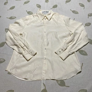 Chemisier vintage Starington beige luxe 100% soie taille 8 manches longues. W - Photo 1/9