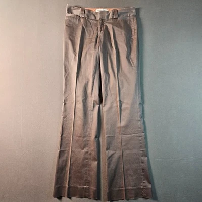 Banana Republic 女式正装裤 2 码棕褐色休闲 Vntg 适合高腰阔腿裤 — 第 1/4 张图片