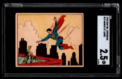 1940 SUPERMAN PHILADELPHIA GUM INC. SGC 2.5 CARD #14 MANIAC AT LARGE GRADED - Image 1 of 2