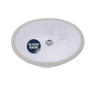 Fregaderos Nantucket GB-17x14-W Fregadero de baño con montaje inferior § 17"x14" cuenco blanco ovalado... - Imagen 1 de 7