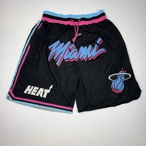 Just Don Mens Miami Heat Miami Vice Basketball Shorts Black Size S NWOT - Picture 1 of 8