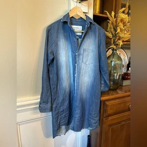 Frank & Eileen Famous Denim Mary Classic Shirtdress XS Vintage Wash 100% Cotton - Picture 1 of 16