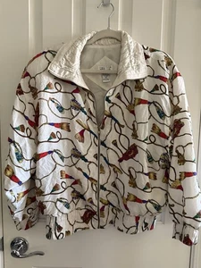 Bocoo Silk windbreaker jacket oversized Small 1980 1990 Vintage Tassel Pattern - Picture 1 of 9