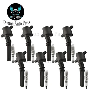 8pcs Ignition Coil and Spark Plug For Ford F-150 250 350 Super 4.6L 5.4L V8 - Picture 1 of 8
