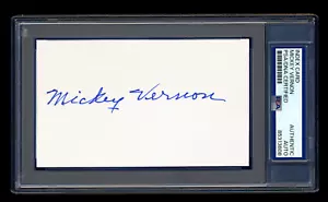 MICKEY VERNON SIGNED MINT INDEX CARD PSA/DNA AUTO ALL STAR 2 TIME BATTING CHAMP - Picture 1 of 1