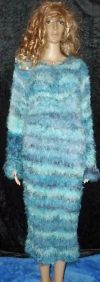 KLEID STRICKKLEID HANDGESTRICKT LANA GROSSA Microfaser Größe 42  HAND KNITTED XL - Bild 1 von 4