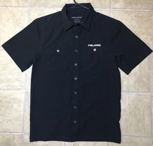 Polaris Tech Pit Crew T-Shirt Mens Small Black Button Up - Bild 1 von 6