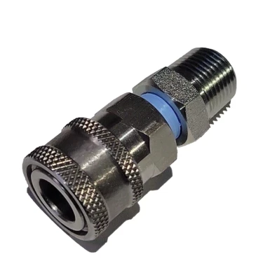 MTM HYDRO, VELOCI 1/4 S. Steel Quick Connect x 3/8 NPT Male S.S - Pressure Washer Adapter 4500psi