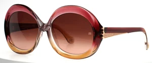 BALENCIAGA BA7 68F Pink Brown Fade Womens Round Gradient Sunglasses 58-17-140 - Picture 1 of 16