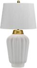 Weiß Ivory Nickel poliert Keramiklampe Tischlampe Nachtlampe 1x60W/E27