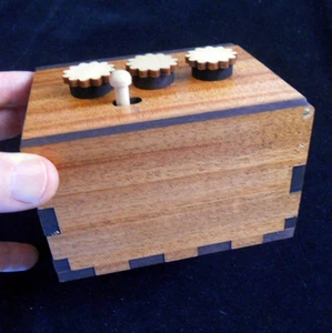 Secret Lock Puzzle Box II - Can You Open the Box?  Mahogany version -Challenging - Picture 1 of 5