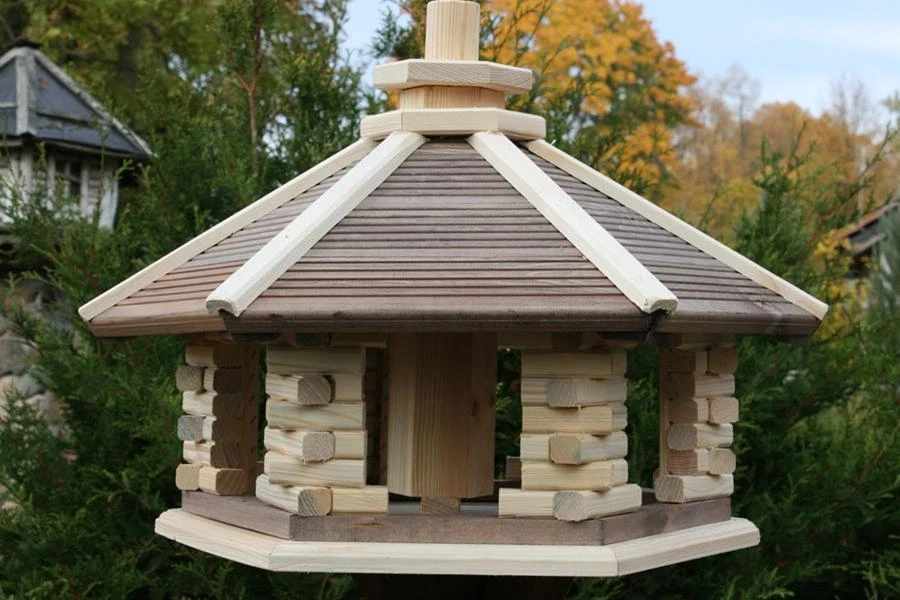 VOGELHAUS aus Holz  Vogelhäuschen Vogelhäuser Vogelfutterhaus Futterspender! - Bild 1 von 1
