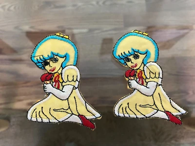 Lot 2 Girl ice-cream Iron-On Sew-On Embroider/Applique/Patch 3" w/out packaging - Image 1 of 2