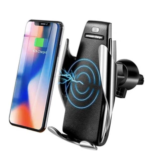Smart Sensor Auto Open / Lock Phone Holder Qi Wireless Charger Car Holder - Photo 1 sur 10