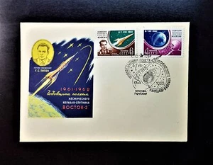 FDC 1962 USSR Postal Envelope space Vostok 2 G.S. Titov cancellation Moscow - Picture 1 of 8