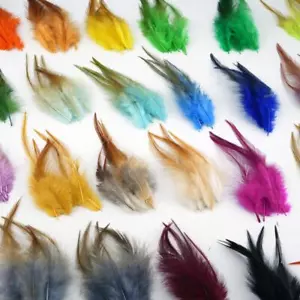 100Pcs 27color Dyed Rooster Feathers 5-6" for DIY Craft Wedding Festival Costume - Picture 1 of 36