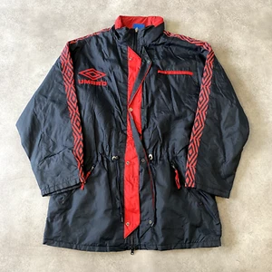 Umbro Rain Coat Mens Large Full Zip Taped Football Padded Jacket, Black - Picture 1 of 10