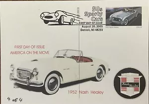Romp Cachets Postal Card Sporty Cars UX441 1952 Nash Healey - Picture 1 of 2