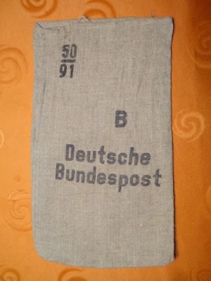 Geldsack Jute gebraucht  Aufdruck "B Deutsche Bundespost 50/91" - selten - Bild 1 von 2