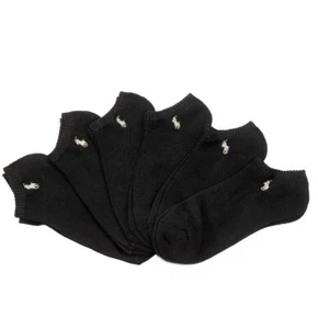 Polo Ralph Lauren Hombre No Show Clásico Deportivo Medio Cojín Negro 6 Pares - Imagen 1 de 4
