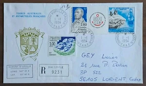 TAAF Lettre Recommandée TP N° 185 Et 193A / Oblitéré / 1994 - Imagen 1 de 1