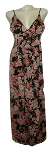 New FASHION NOVA Outfit Women's Size M Black Pink Crystal Cove Floral Jumpsuit - Picture 1 of 7