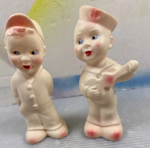 vintage M. DEP. 1950s Rubber Squeak Toy LOT/2 Bambino Kid Sailor Kewpie ITALY - Imagen 1 de 12